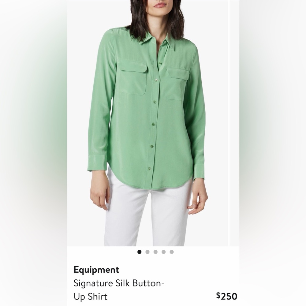Equipment Signature Silk Button Up Shirt in Sage Green